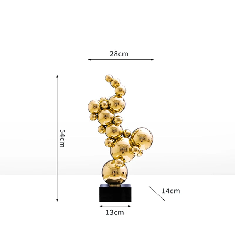 Room Decor Stainless Steel Metal Crafts Ornaments Living Room Office Desktop Decoration Luxury Artworks Sculpture Nordic Gifts