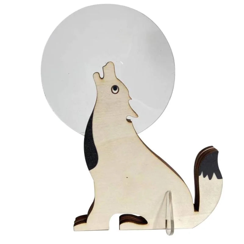 Creative Home Decorate Animal Luminous Ornaments Wood Acrylic Art Table Ornaments Pelican Sirius Whale Toucan Room Decor