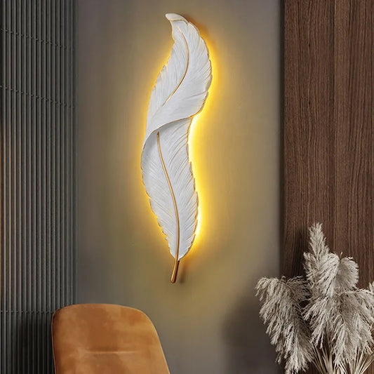Modern Living Room Corridor Lighting Wall Lamp Nordic Home Decor Bedroom Bedside Lamps Light Luxury Creative LED Feather Lamp