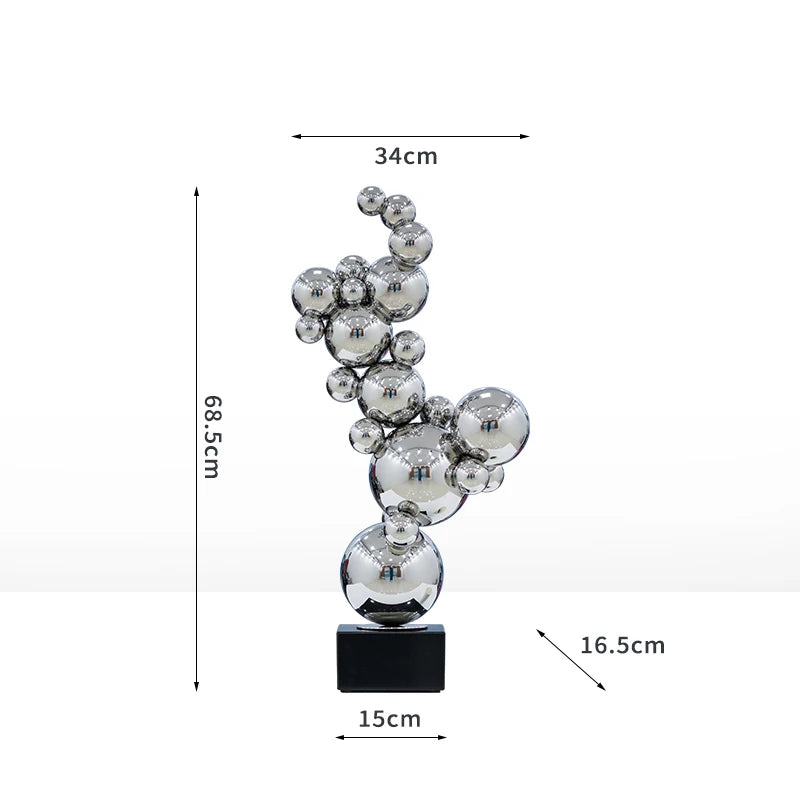 Room Decor Stainless Steel Metal Crafts Ornaments Living Room Office Desktop Decoration Luxury Artworks Sculpture Nordic Gifts