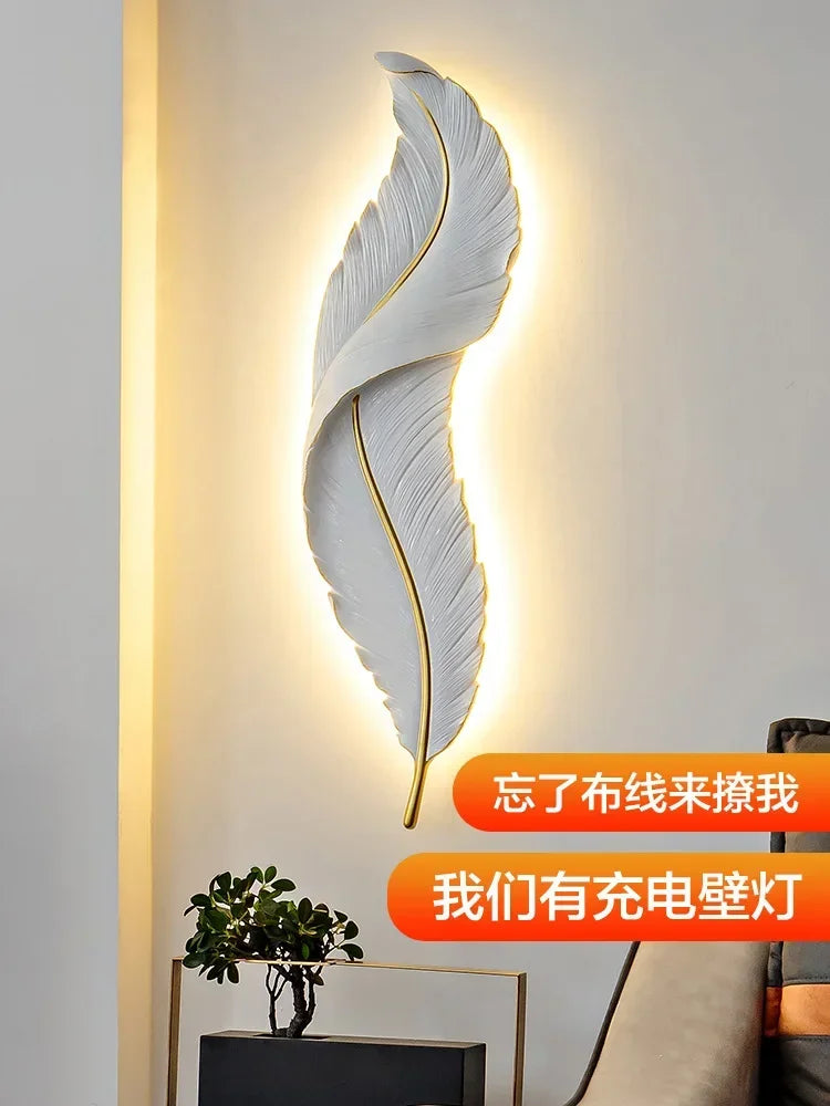 Modern Living Room Corridor Lighting Wall Lamp Nordic Home Decor Bedroom Bedside Lamps Light Luxury Creative LED Feather Lamp