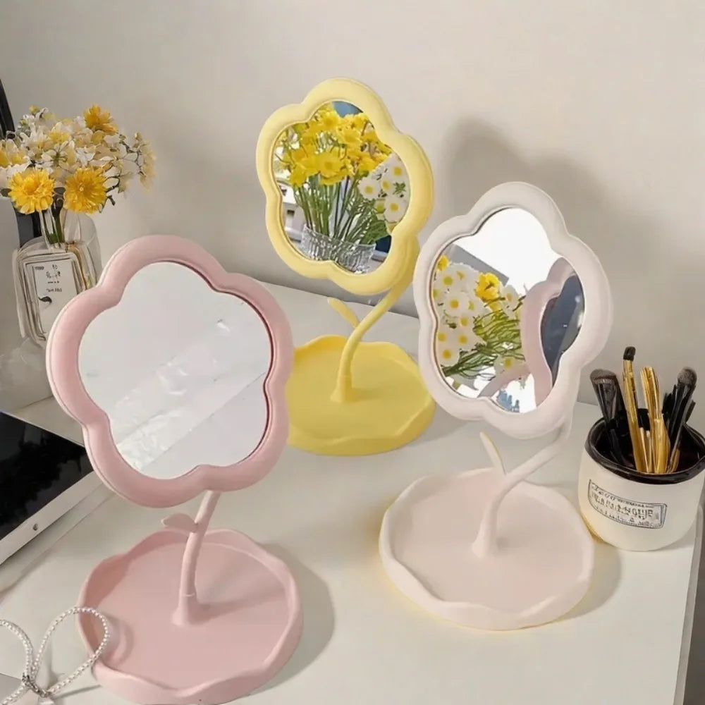 Chic Desktop Mirror, Must-Have for Dorm & Bedroom Decor. High-End Aesthetic & Practical Design.