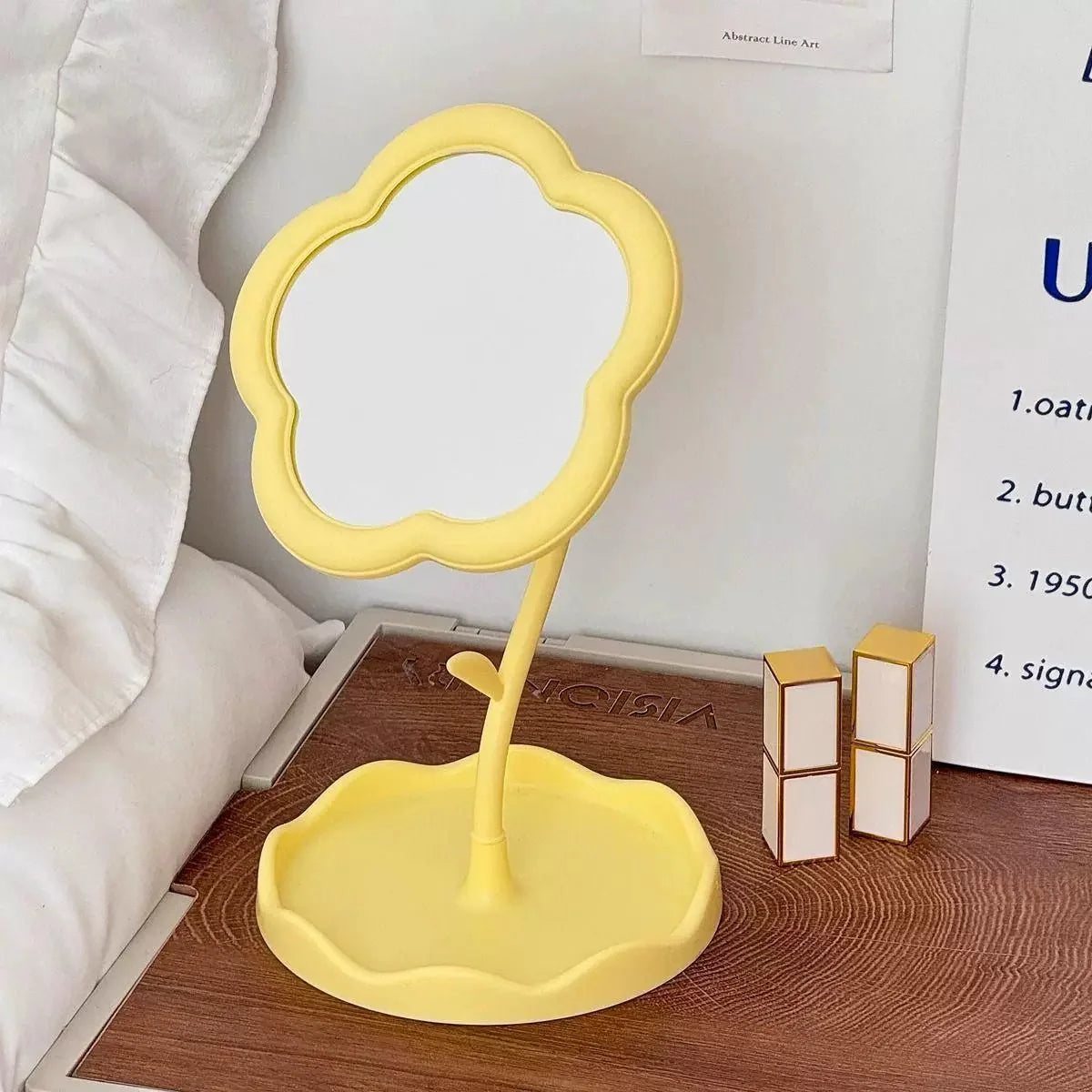 Chic Desktop Mirror, Must-Have for Dorm & Bedroom Decor. High-End Aesthetic & Practical Design.