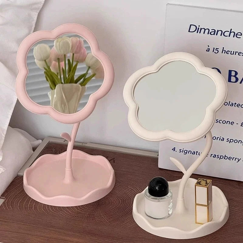 Chic Desktop Mirror, Must-Have for Dorm & Bedroom Decor. High-End Aesthetic & Practical Design.