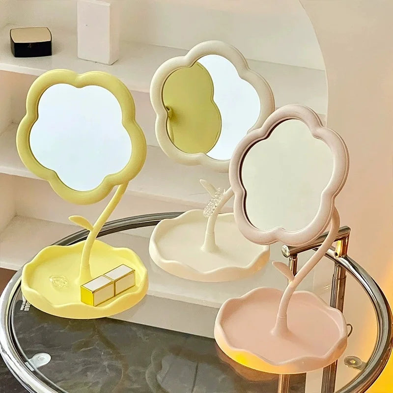 Chic Desktop Mirror, Must-Have for Dorm & Bedroom Decor. High-End Aesthetic & Practical Design.