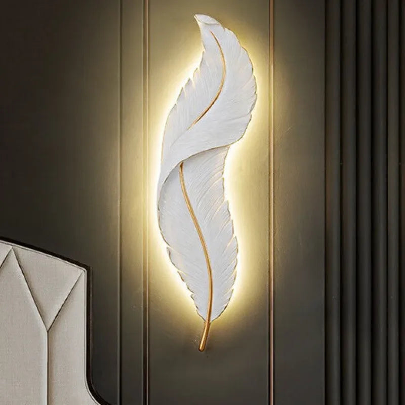 Modern Living Room Corridor Lighting Wall Lamp Nordic Home Decor Bedroom Bedside Lamps Light Luxury Creative LED Feather Lamp
