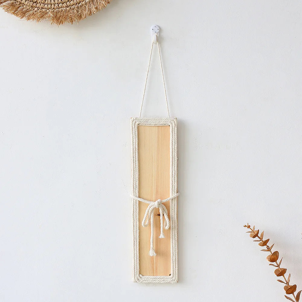 Bohemian with Hand Ceremony Woven Rope Wood Wall Decoration Simple Home Living Room Homestayings Kawaii Room Decor