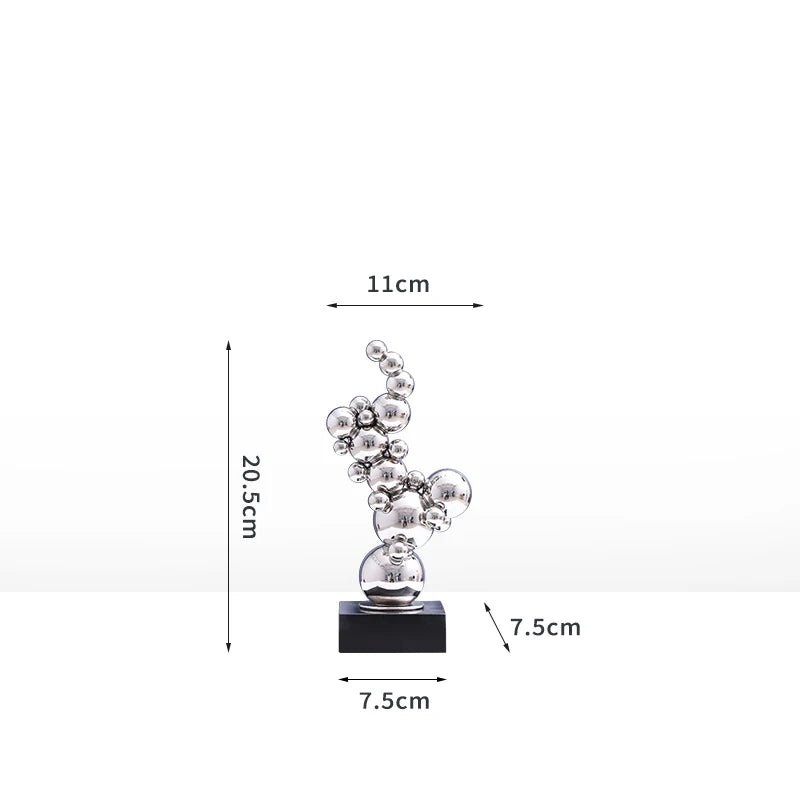 Room Decor Stainless Steel Metal Crafts Ornaments Living Room Office Desktop Decoration Luxury Artworks Sculpture Nordic Gifts