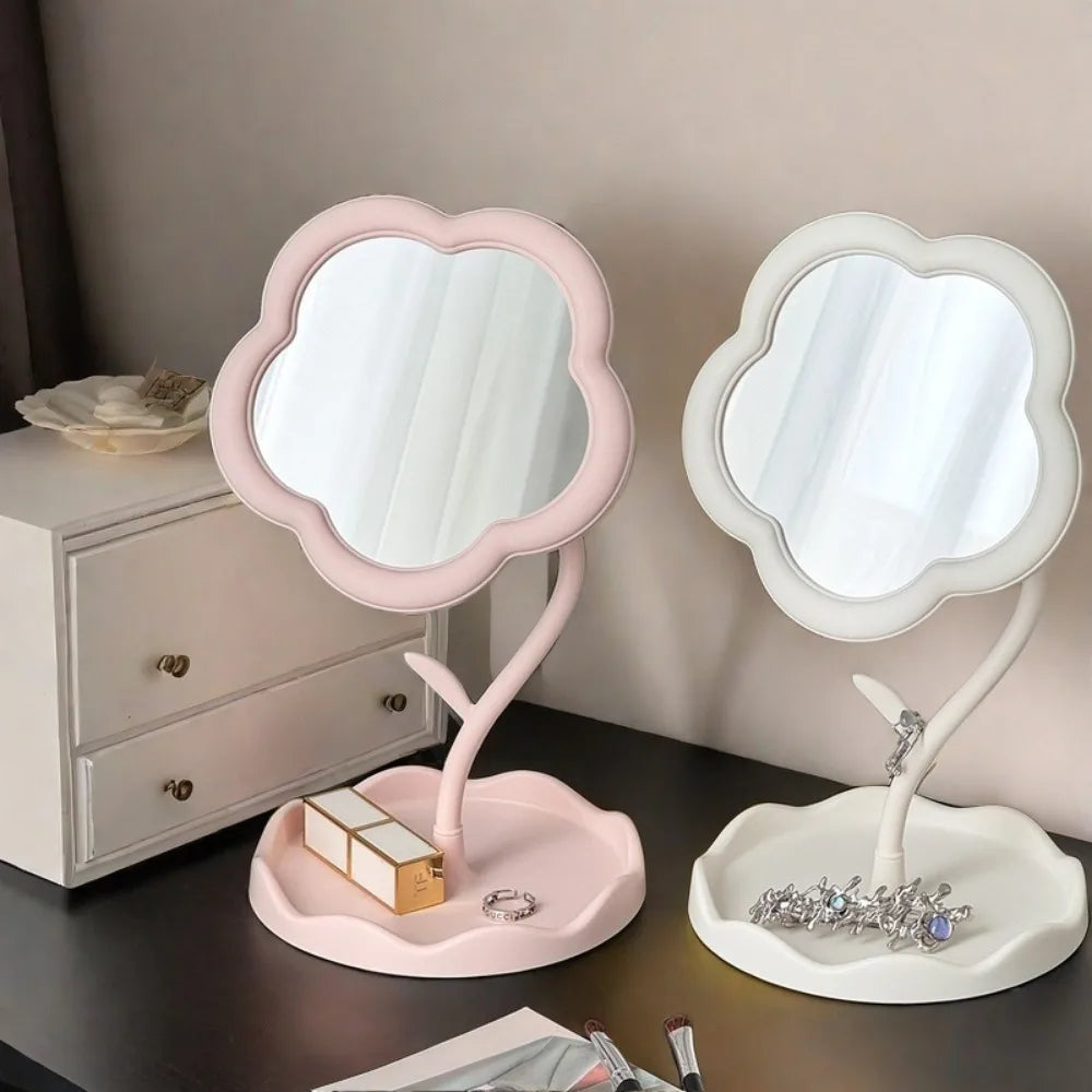Chic Desktop Mirror, Must-Have for Dorm & Bedroom Decor. High-End Aesthetic & Practical Design.