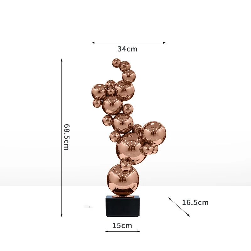Room Decor Stainless Steel Metal Crafts Ornaments Living Room Office Desktop Decoration Luxury Artworks Sculpture Nordic Gifts