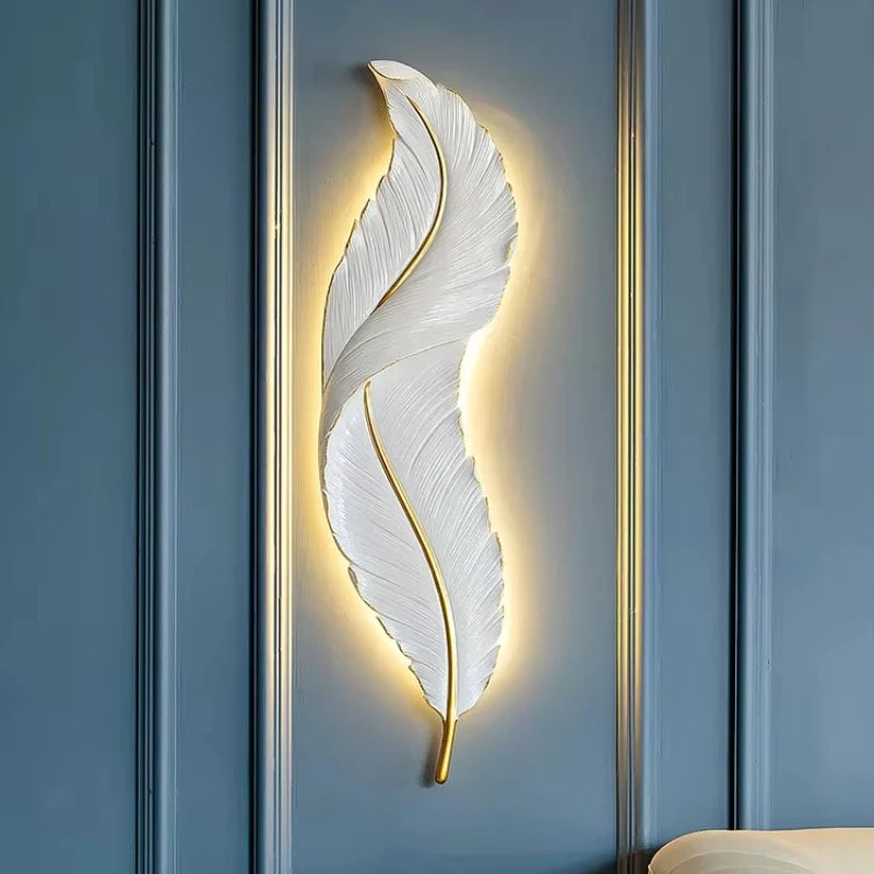 Modern Living Room Corridor Lighting Wall Lamp Nordic Home Decor Bedroom Bedside Lamps Light Luxury Creative LED Feather Lamp