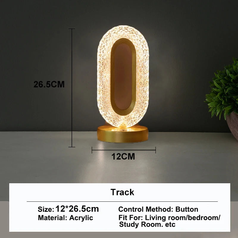 Room Home Decor Bedroom Crystal Touch Dimming Night Light Girls  Aesthetics USB Bedside LED Ambient Table 3d Moon Lamp